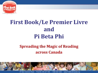 First Book/Le Premier  Livre and Pi Beta Phi