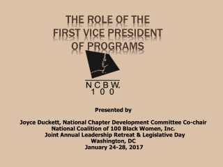 The Role of the  First  Vice  President  of Programs
