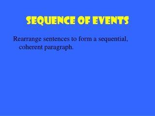 Sequence of Events