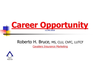 Career Opportunity 11/09/2018