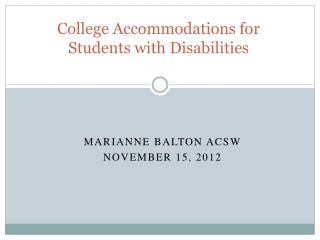 College Accommodations for Students with Disabilities