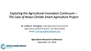 Agriculture Research Conference September 13, 2018