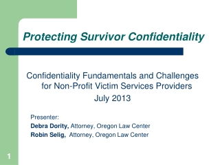 Protecting Survivor Confidentiality