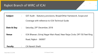 Rajkot Branch of WIRC of ICAI