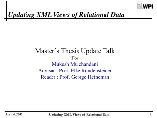 Updating XML Views of Relational Data