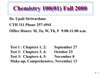 Chemistry 100(01) Fall 2000