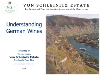 presented by Thomas Haehn Von Schleinitz Estate Riesling &amp; Pinot Noir vonschleinitz 2016