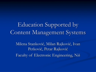 Education Supported by Content Management Systems