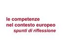 Le competenze nel contesto europeo spunti di riflessione