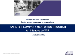  AN INTER COMPANY  MENTORING PROGRAM An initiative by WIF