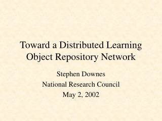 Toward a Distributed Learning Object Repository Network