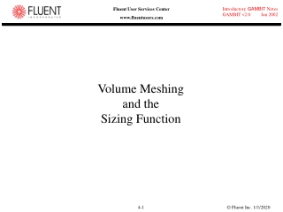 Volume Meshing and the Sizing Function