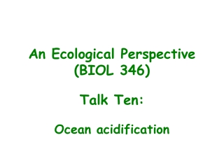 An Ecological Perspective (BIOL 346)
