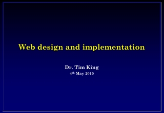 Web design and implementation