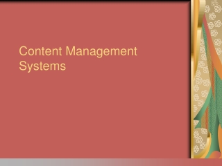Content Management Systems