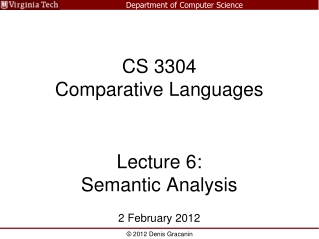 CS 3304 Comparative Languages