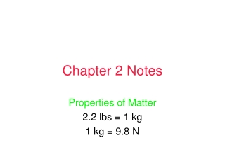 Chapter 2 Notes