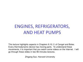 ENGINES, REFRIGERATORS,  AND HEAT PUMPS