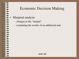 Economic Decision Making