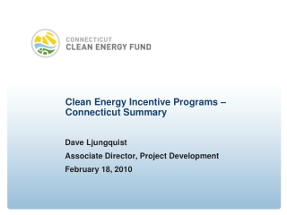 Clean Energy Incentive Programs –  Connecticut Summary