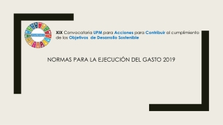 NORMAS  PARA LA EJECUCIÓN DEL GASTO 2019