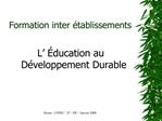 Formation inter tablissements