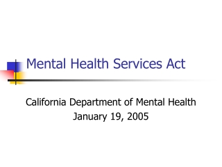 Mental Health Services Act