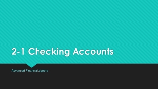 2-1 Checking Accounts