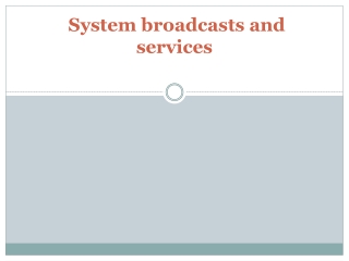  System broadcasts and services