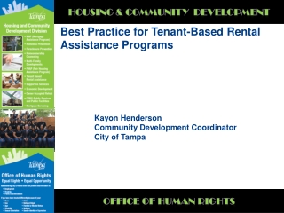 Best Practice for Tenant-Based Rental Assistance Programs