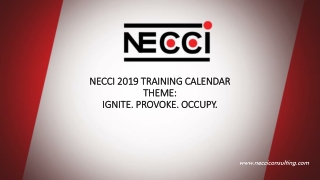 NECCI  2019  TRAINING  CALENDAR THEME: IGNITE. PROVOKE. OCCUPY.