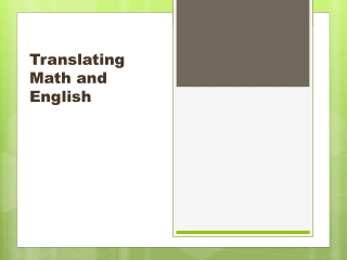 Translating  Math and English