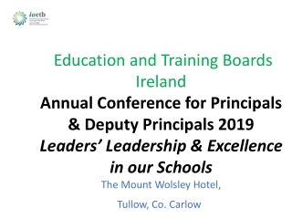 Gerry Connolly  Principal  Oaklands Community College Edenderry