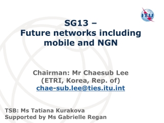 Chairman: Mr Chaesub Lee (ETRI, Korea, Rep. of) chae-sub.lee@ties.itut TSB: Ms Tatiana Kurakova