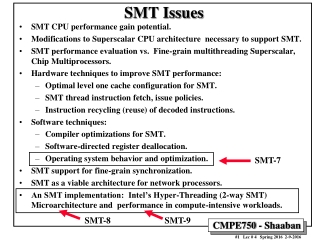 SMT Issues