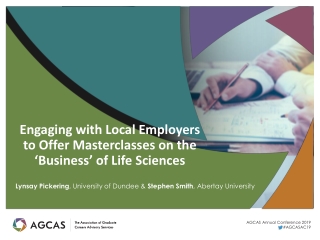 Engaging with Local Employers to Offer Masterclasses on the ‘Business’ of Life Sciences