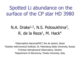 Spotted Li abundance on the surface of the CP star HD 3980