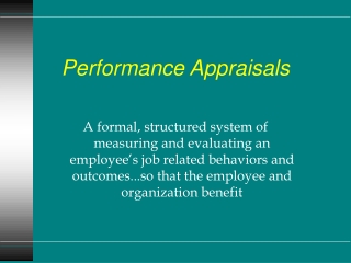 Performance Appraisals