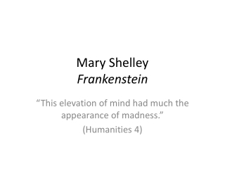 Mary Shelley Frankenstein