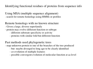 Identifying functional residues of proteins from sequence info