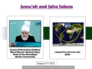 Jumu'ah and Jalsa Salana