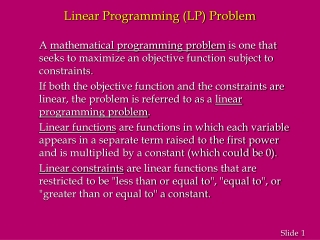 Linear Programming (LP) Problem