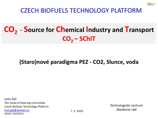 CZECH BIOFUELS TECHNOLOGY PLATFORM