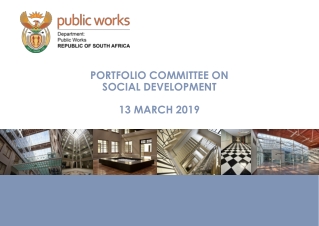 PORTFOLIO COMMITTEE ON  SOCIAL DEVELOPMENT  13 MARCH 2019