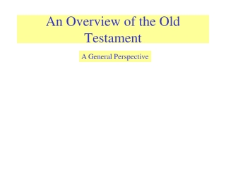 An Overview of the Old Testament