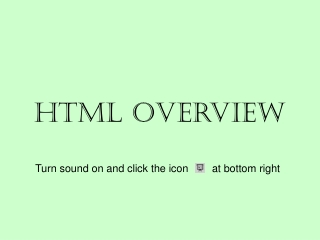 HTML overview