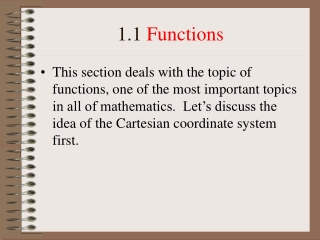 1.1  Functions