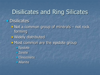 Disilicates  and Ring Silicates