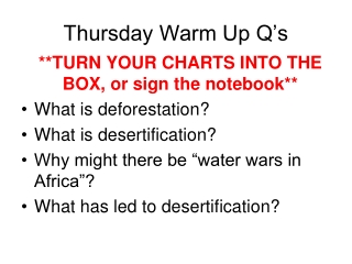 Thursday Warm Up Q’s