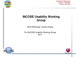 INCOSE Usability Working Group